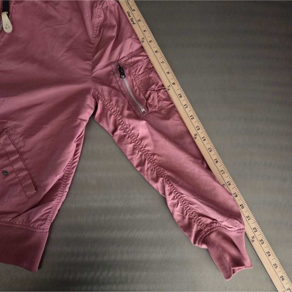 Alpha Industries Dusty Pink Nylon Flight Bomber Jacket Utility Medium - Picture 11 of 15
